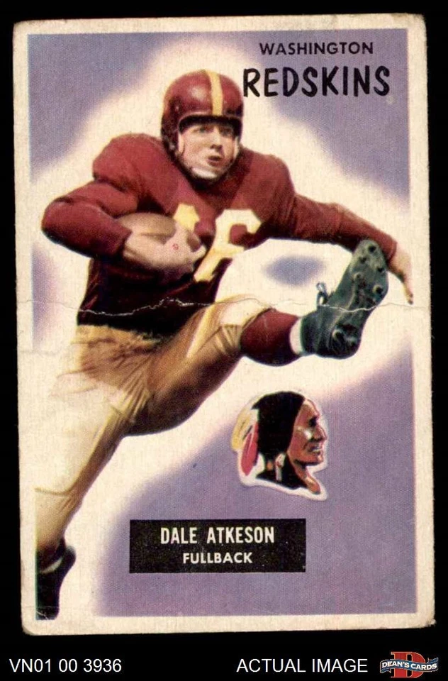 1955 Bowman #129 Dale Atkeson Redskins RC 1 - POOR - Image 1 of 1