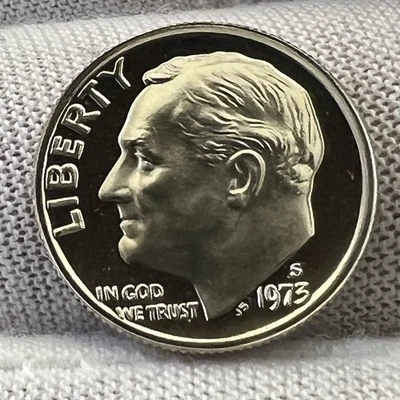 1973-S Roosevelt Dime Deep Cameo Proof receive coin pictured #5596 - Image 1 of 4