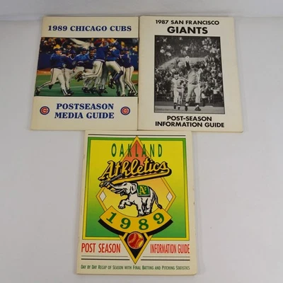 Postseason Information/Media Guides 1987 89 Cubs Giants Athletics Baseball MLB - Image 1 of 4