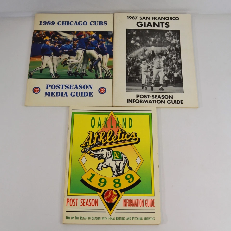 Postseason Information/Media Guides 1987 89 Cubs Giants Athletics Baseball MLB - Image 1 of 4