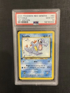 2000 POKEMON NEO GENESIS TOTODILE 1ST EDITION 80/111 GEM MINT PSA 10 - Picture 1 of 2