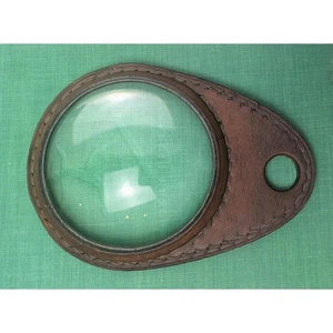 Carl Aubock Werkstatt Wien Mid Century Vintage Leder Tischlupe - Bild 1 von 6