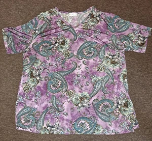 Schönes T-Shirt v. In-Print, Gr. XL, lila gemustert, super Qualität, NEU - Bild 1 von 3