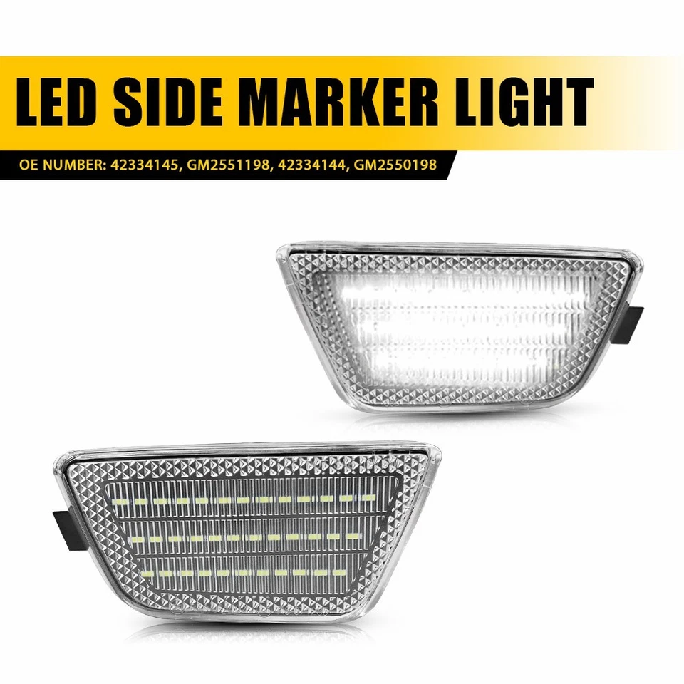 2x For 2011-2015 Chevrolet Cruze LED Front Bumper Side Marker Light Clear lens V — 第 1/4 张图片