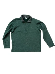 Columbia Men's Size Large (L) Quarter Zip Green Pullover Sweatshirt Jacket Logo - Picture 1 of 8