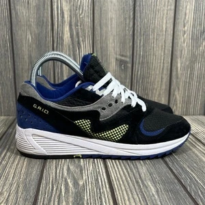 Saucony Men Grid 8000 CL Premium Leather Trainers Black Grey Purple Sz 5 S70197 - Picture 1 of 9