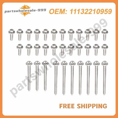11132210959  Oil Pan Aluminium Screws Bolt Set For Bmw 230i 430i 530i 740i X1 X3 - Image 1 of 4