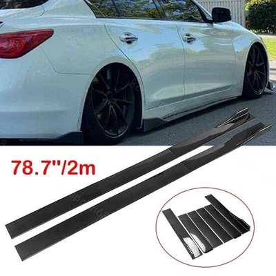 78.7'' Carbon Fiber Side Skirts Rocker Panel Splitters For Infiniti G25 G35 G37 Foto 1 de 4
