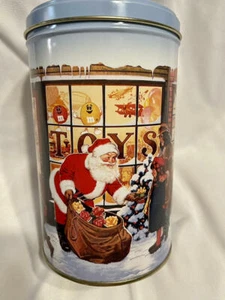M&M's Candy 1991 Holiday Christmas Santa Vintage Tin PLAIN Chocolate Excellent - Picture 1 of 11