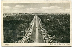 AK BERLIN Blick Ost-West-Achse Festschmuck Skulpturen Brandenburger Tor 1936/37 - Picture 1 of 1