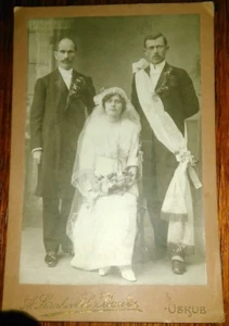 FOTOGRAFÍA DEL REINO DE SERBIA DE 1914 RECIÉN CASADOS VINTAGE - Imagen 1 de 5