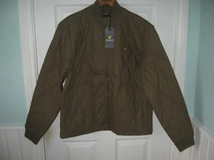 BNWT MENS LYLE & SCOTT QUILTED WAXED LIGHTWEIGHT SHORT JACKET MED LINDEN KHAKI - Picture 1 of 16