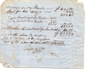 T17-63003. Feb 1854 Figuring against the account of American Bark McCalley - Picture 1 of 2