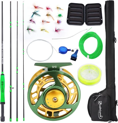 Sougayilang Standard Fly Fishing Combo Starter Kit, 5/6 Weight 9' Fly Rod with S - Image 1 of 4