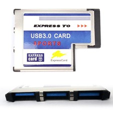 Quality 54mm Express Card ExpressCard to 3 Port USB 3.0 Adapter for Laptop Chip