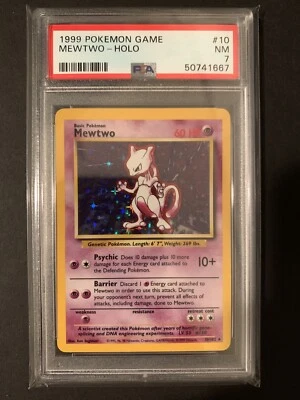 Pokémon Mewtwo Base Set Unlimited Holo 10/102 PSA 7  (50741667) - Image 1 of 2