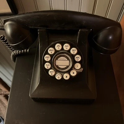 Teléfono con cable Pottery Barn NEGRO • Pulsador • Estilo giratorio retro vintage Foto 1 de 3