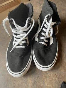 Vans Off the Wall High Top Skate Shoes Black Women's 8 - Picture 1 of 6