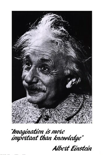 Poster Albert Einstein Imagination Is More Important Than Knowledge Quote - Image 1 of 1