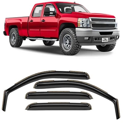 Sun Rain Visors Wind Rain Guards for 07-14 Chevy Silverado 2500/3500 Crew Cab - Image 1 of 4