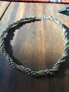 FAS Twisted Bead Sterling Silver 925 Necklace 16-19", 41.33 grams - Picture 1 of 7