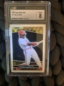 Béisbol 1993 Topps negro dorado Barry Larkin #11 CSG 8 casi nuevo/m losa graduada HoF Reds - Imagen 1 de 24