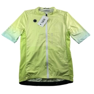 GCRFL Womens Short Sleeve Full Zip Cycling Shirt Jacket Neon Yellow Medium NWT - Picture 1 of 4