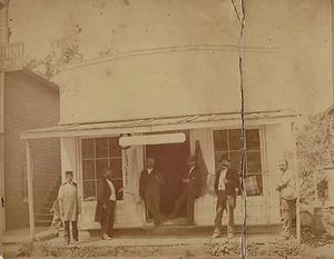 RARE Albumen Photo 1890s Harness Store Shop - Naples NY - ID'd Men - Picture 1 of 3