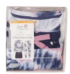 NEW Secret Treasures 3-Piece Pajama Set 2X (18W-20W) ~ Top Shorts Pants Tie Dye - Picture 1 of 4