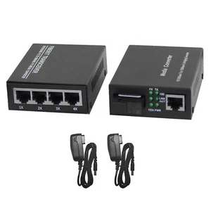 10/100M Single Mode 3KM 4 RJ45 and 1 SC fiber Port Optic Media Converter f - Afbeelding 1 van 11