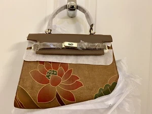 Brand New Silk And Leather Bag Tote - Picture 1 of 7