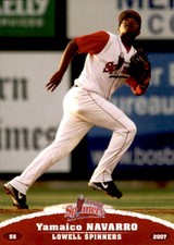 2007 Lowell Spinners Grandstand #28 Yamaico Navarro Dominican Republic DR Card
