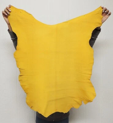 GOLD Buckskin Leather Hide for Native Crafts Clothing Pipe Flute Bags Laces - Image 1 of 2