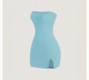 Women Solid Color Strapless Party Wear Dress - Picture 1 of 2