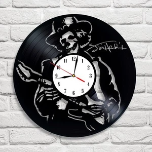 Jimi Hendrix design vinyl record wall clock home decor art playroom shop club - Picture 1 of 1
