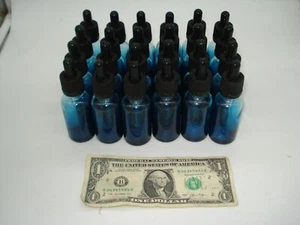 Case of 24 Essential Oils 1oz Faded Blue Glass Bottle Dropper 30ml With Cap - Picture 1 of 5