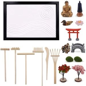 Kit de Jardín Zen Japonés Premium Jardín Zen Arena Jardín Zen para Escritorio - Imagen 1 de 18