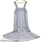 Soft Surroundings Dress Size 1x Embroidered Lace Ruffle Cotton Sleeveless Purple