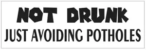 Not Drunk Just Avoiding Potholes Bumper Sticker or Helmet FUNNY D7249 - Picture 1 of 1
