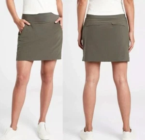 Athleta SoHo Skort Talla 2 Verde tiro medio ligero senderismo viaje vacaciones - Imagen 1 de 11
