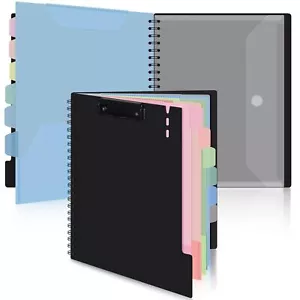 6-Pocket Poly Project Organizer with Clipboard Design and Secure Metal Clip D... - Picture 1 of 8