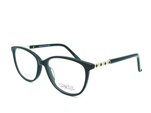 NEU GENEVIEVE BOUTIQUE EAVESDROP SCHWARZ DAMENBRILLE RAHMEN 54-16-140 MIT HÜLLE - Bild 1 von 5