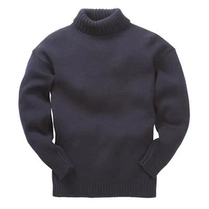 Merinowolle U-Boot-Pullover | Medium marineblau - Bild 1 von 8