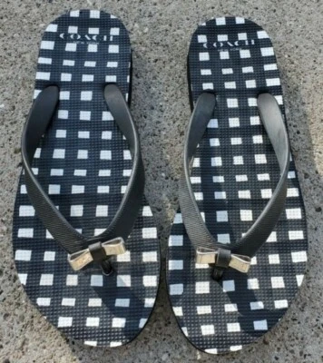 Sandalia Chanclas Coach Negra Blanca Guinga Amel Talla 5/6 Arcos Sin Caja Clásica Foto 1 de 4