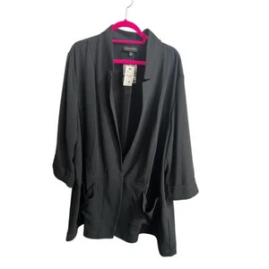 LANE BRYANT Black Fold Up Cuff Blazer Jacket Womens Plus Size 28 New - Picture 1 of 5