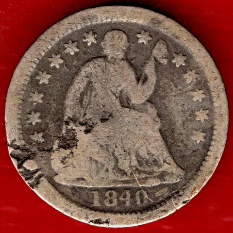 1840-O SEATED LIBERTY HALF DIME W/ DRAPERY Cover