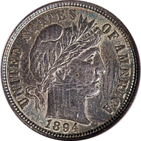 1894-P Barber Dime ANACS AU55 Nice Eye Appeal Strong Strike Cover