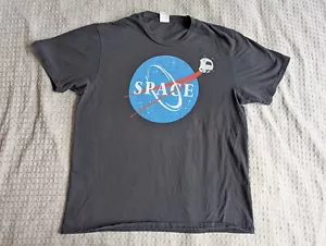 Portal 2 Shirt Adult Large Black Wheatley I'm In Spaaaaace NASA Logo Crew Neck - Picture 1 of 8