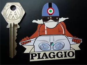 PIAGGIO Cafe Racer Pudín Casco SCOOTER PEGATINA Mod Vespa Ciclomotor Clásico - Imagen 1 de 1