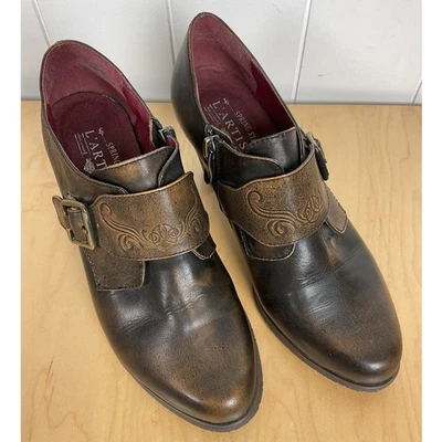 L'Artiste Spring Step Renaissance Buckle Clog Ankle Bootie Leather Size 7/EU 37 - Image 1 of 4